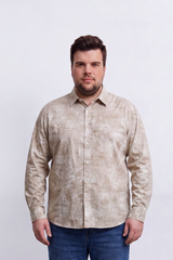 Men's Tomato Store Big Size Washed Oversize Shirt Cloud Dye Effect Long Sleeve Button Front Soft Textured Finish