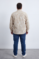 Men's Tomato Store Big Size Washed Oversize Shirt Cloud Dye Effect Long Sleeve Button Front Soft Textured Finish