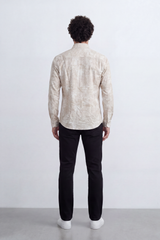 Men's Tomato Store Long Sleeve Patterned Casual Shirt With Classic Collar And Slim Fit Styling