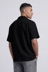 Men’s Tomato Store Palma Crinkle Shirt Paper Grain Texture Across Clean Plain Surface Button Front
