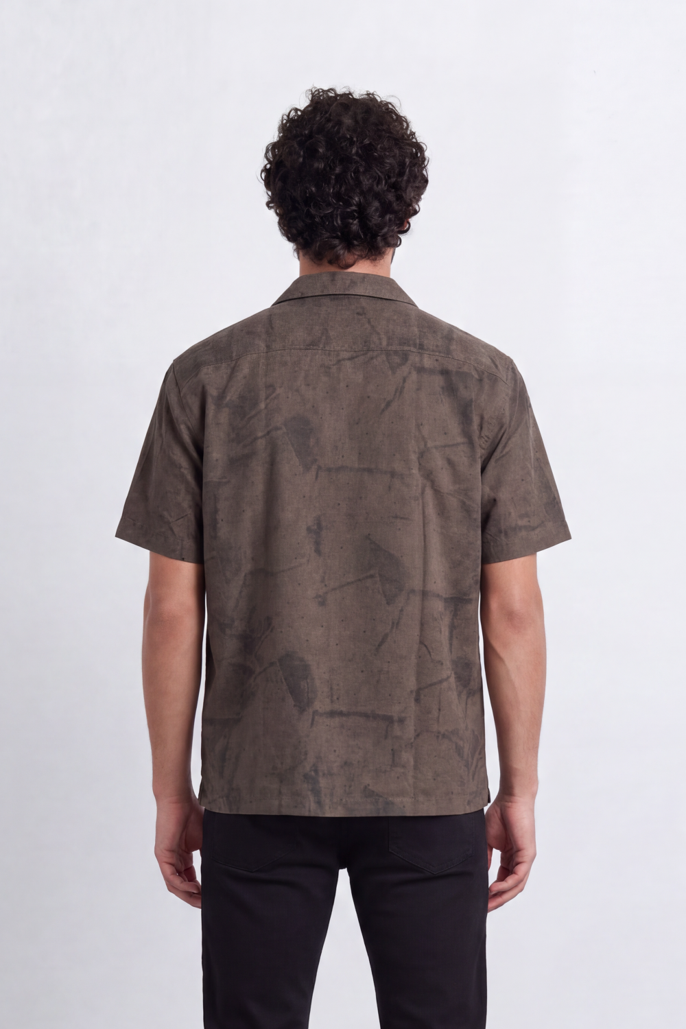 Men’s Tomato Store Urban Patina Shirt Clouded Mineral Texture Across The Body Button Front
