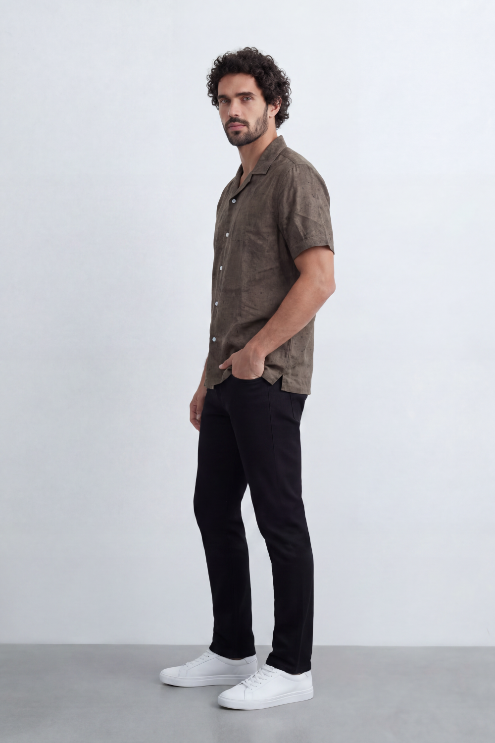 Men’s Tomato Store Urban Patina Shirt Clouded Mineral Texture Across The Body Button Front