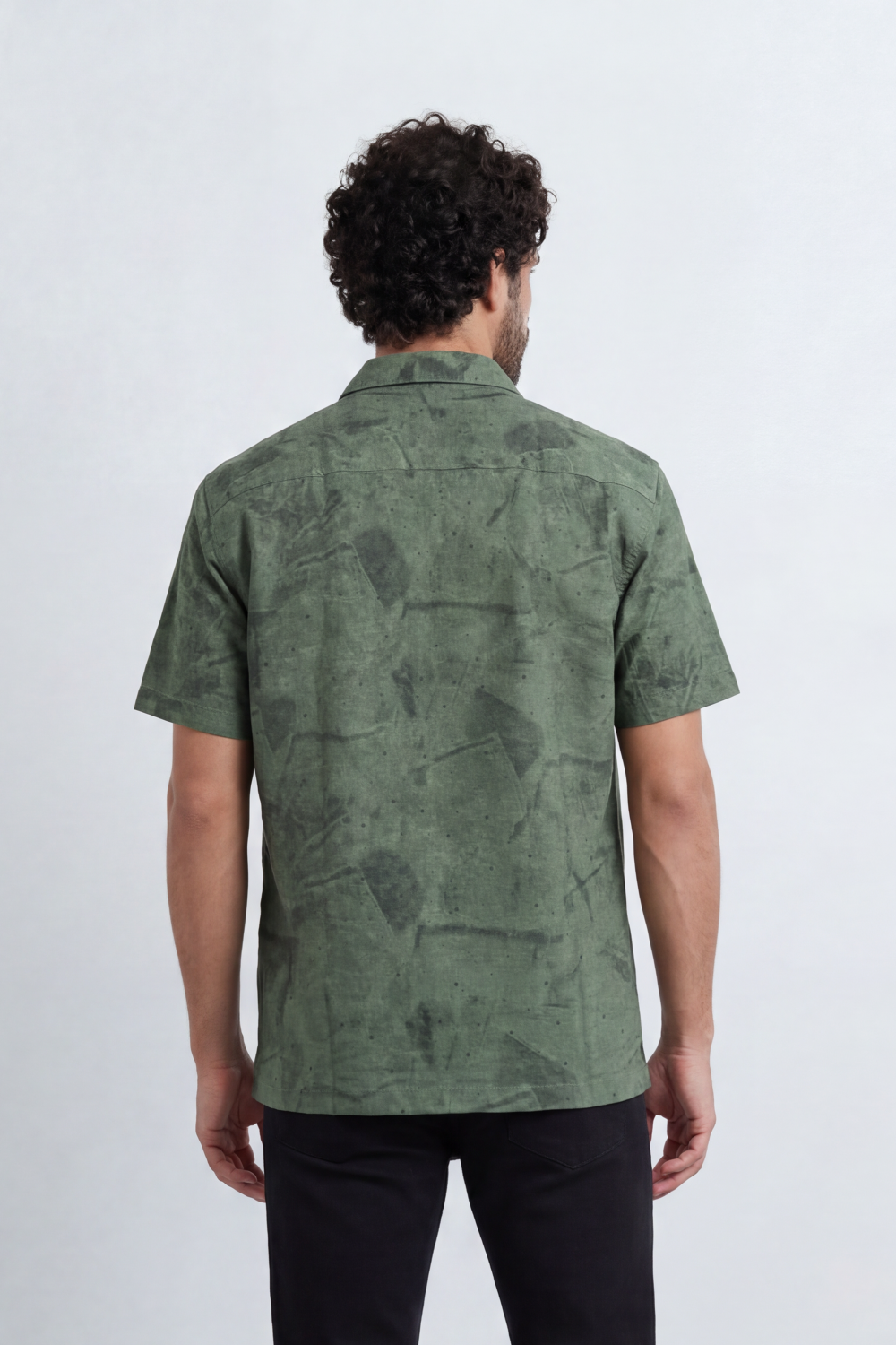 Men’s Tomato Store Urban Patina Shirt Clouded Mineral Texture Across The Body Button Front