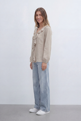 Women’s Tomato Store With Cascading Ruffle Details Delicate Tie Neck Accent Soft Gathered Sleeves