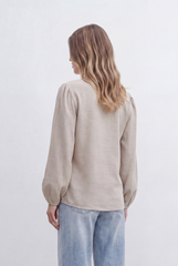 Women’s Tomato Store With Cascading Ruffle Details Delicate Tie Neck Accent Soft Gathered Sleeves