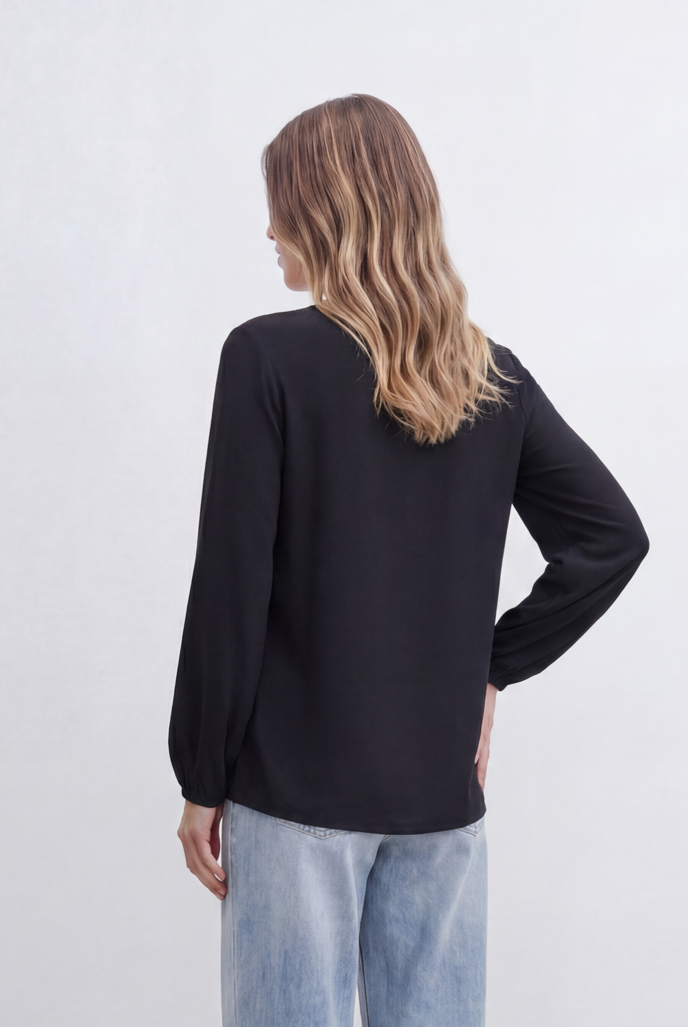 Women’s Tomato Store With Cascading Ruffle Details Delicate Tie Neck Accent Soft Gathered Sleeves