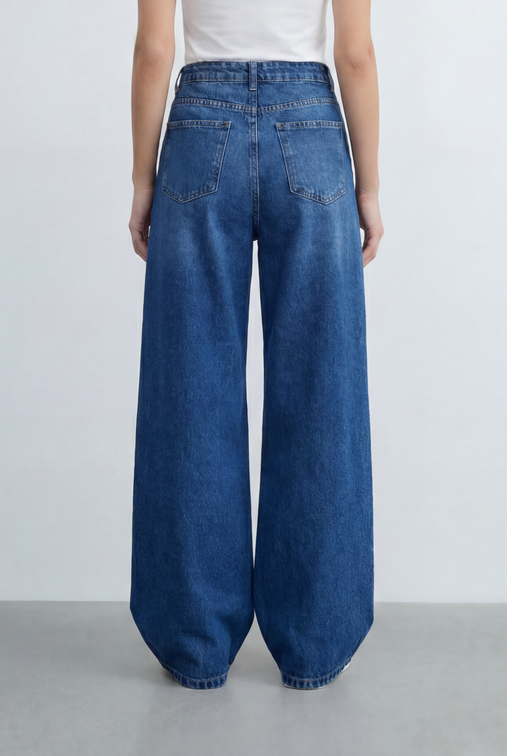 Women's Wide Leg High Waist Jeans Five Pocket Style With Zip Fly Closure Tomato Store