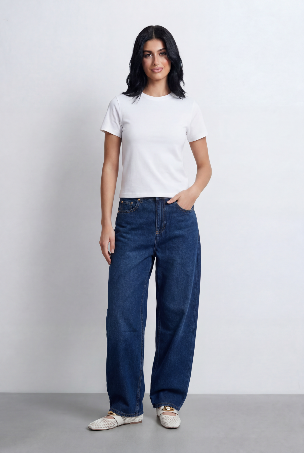 Women’s Tomato Store Relaxed Wide Leg Denim Deep Indigo Wash jeans Pants