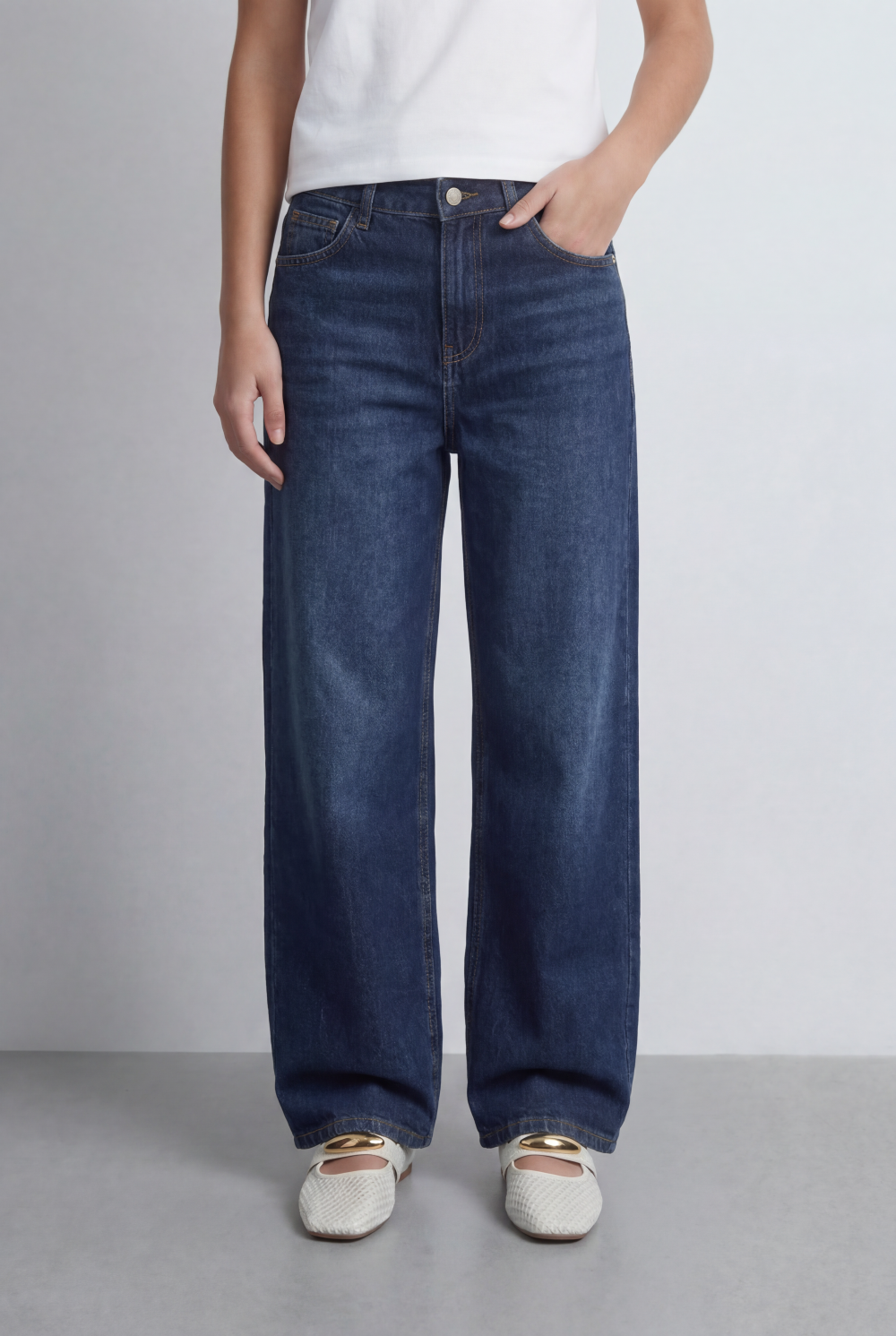 Women’s Tomato Store Relaxed Wide Leg Denim Deep Indigo Wash jeans Pants