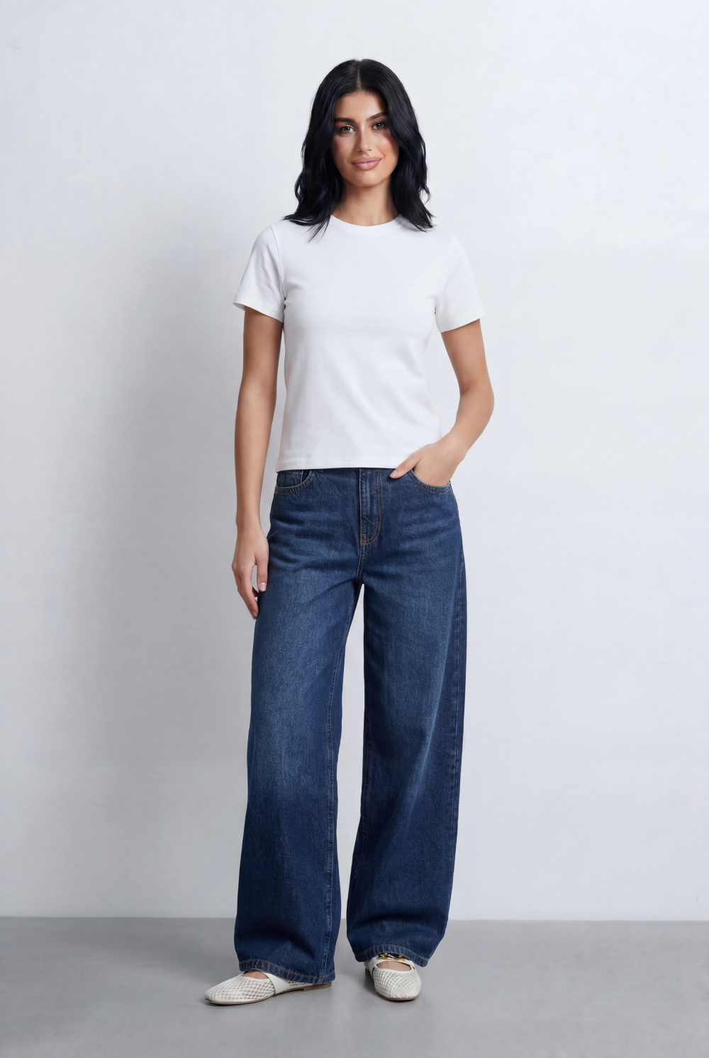 Women’s Tomato Store Relaxed Wide Leg Denim Deep Indigo Wash jeans Pants