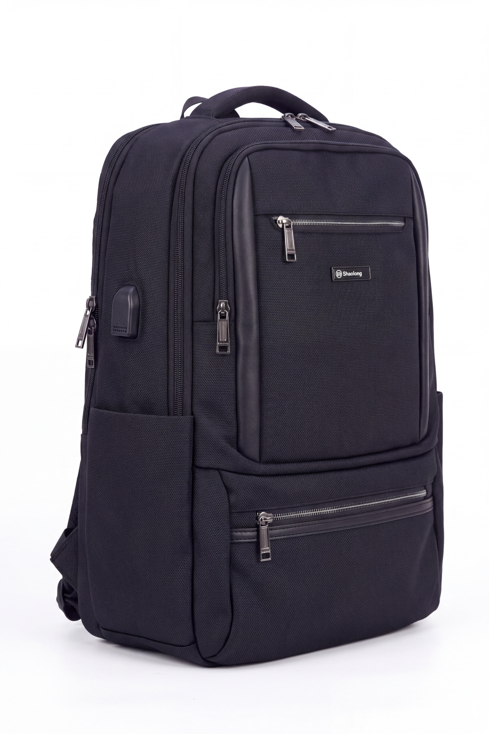 Men's Tomato Store Tech Utility Backpack Durable Woven Fabric Multi-Zip Storage Front Organizer Pockets Side Bottle