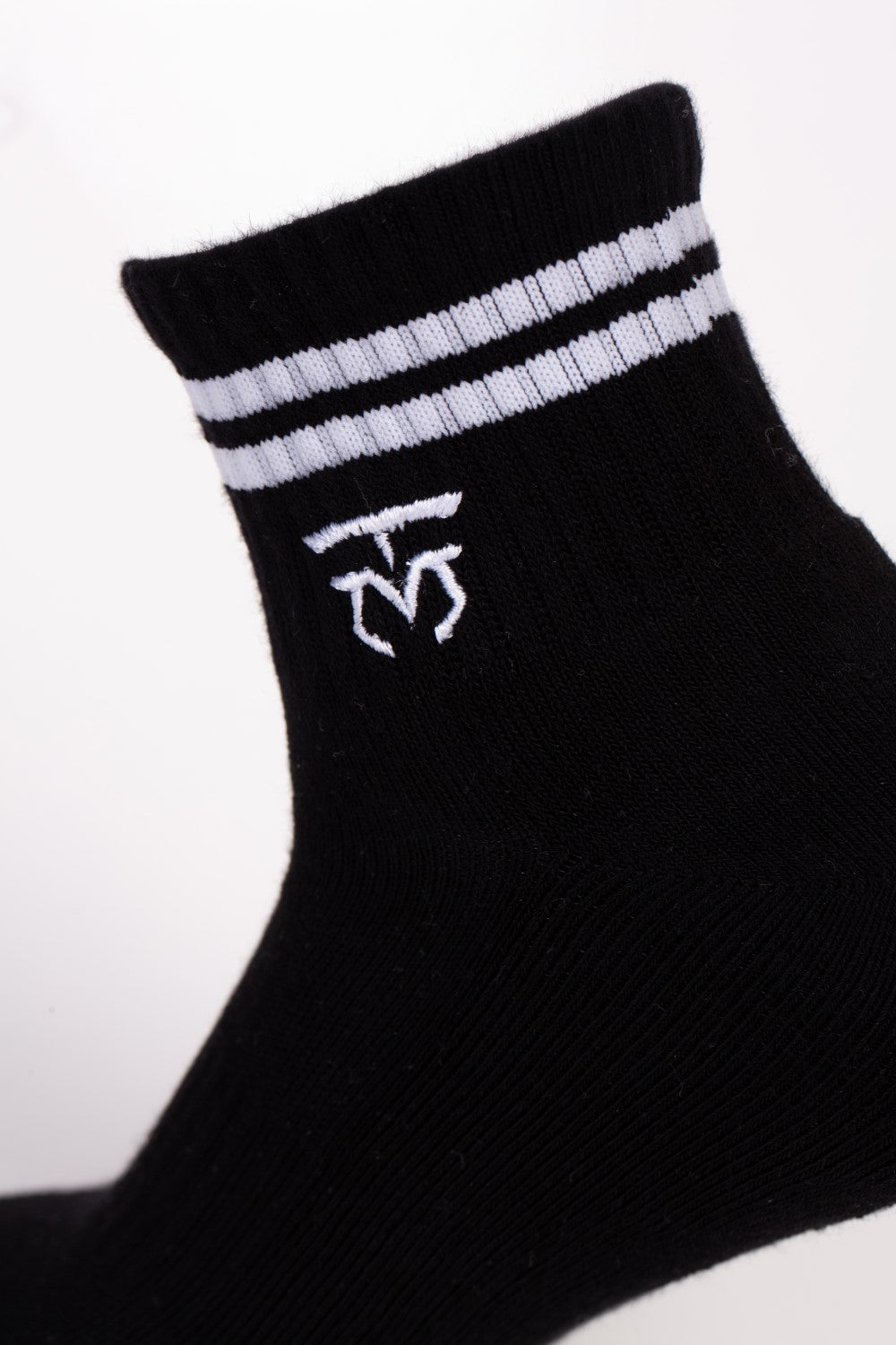 Men's Embroidered Logo With Unique Stripe on Ankle Soft Breathable Fabric All-Day Comfort Crew Socks
