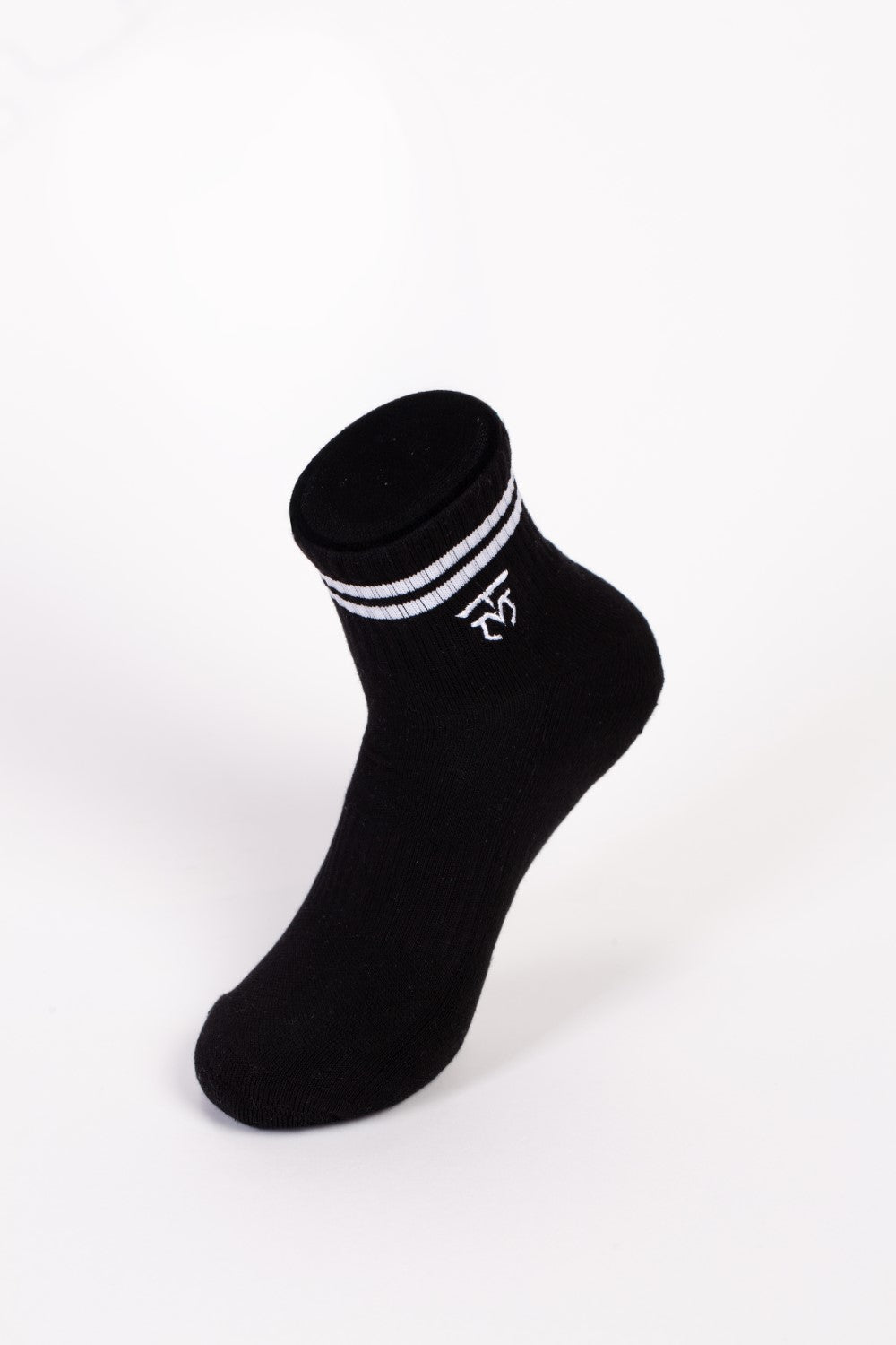 Men's Embroidered Logo With Unique Stripe on Ankle Soft Breathable Fabric All-Day Comfort Crew Socks