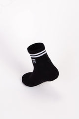 Men's Embroidered Logo With Unique Stripe on Ankle Soft Breathable Fabric All-Day Comfort Crew Socks