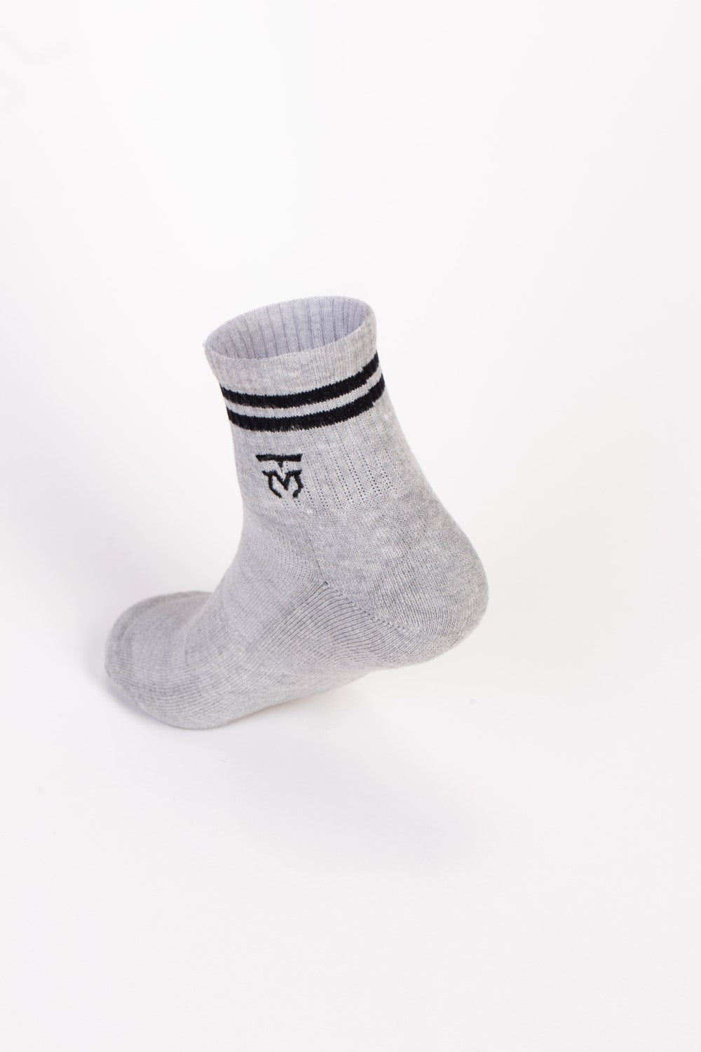 Men's Embroidered Logo With Unique Stripe on Ankle Soft Breathable Fabric All-Day Comfort Crew Socks