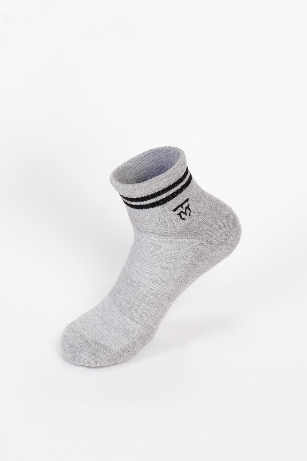 Men's Embroidered Logo With Unique Stripe on Ankle Soft Breathable Fabric All-Day Comfort Crew Socks