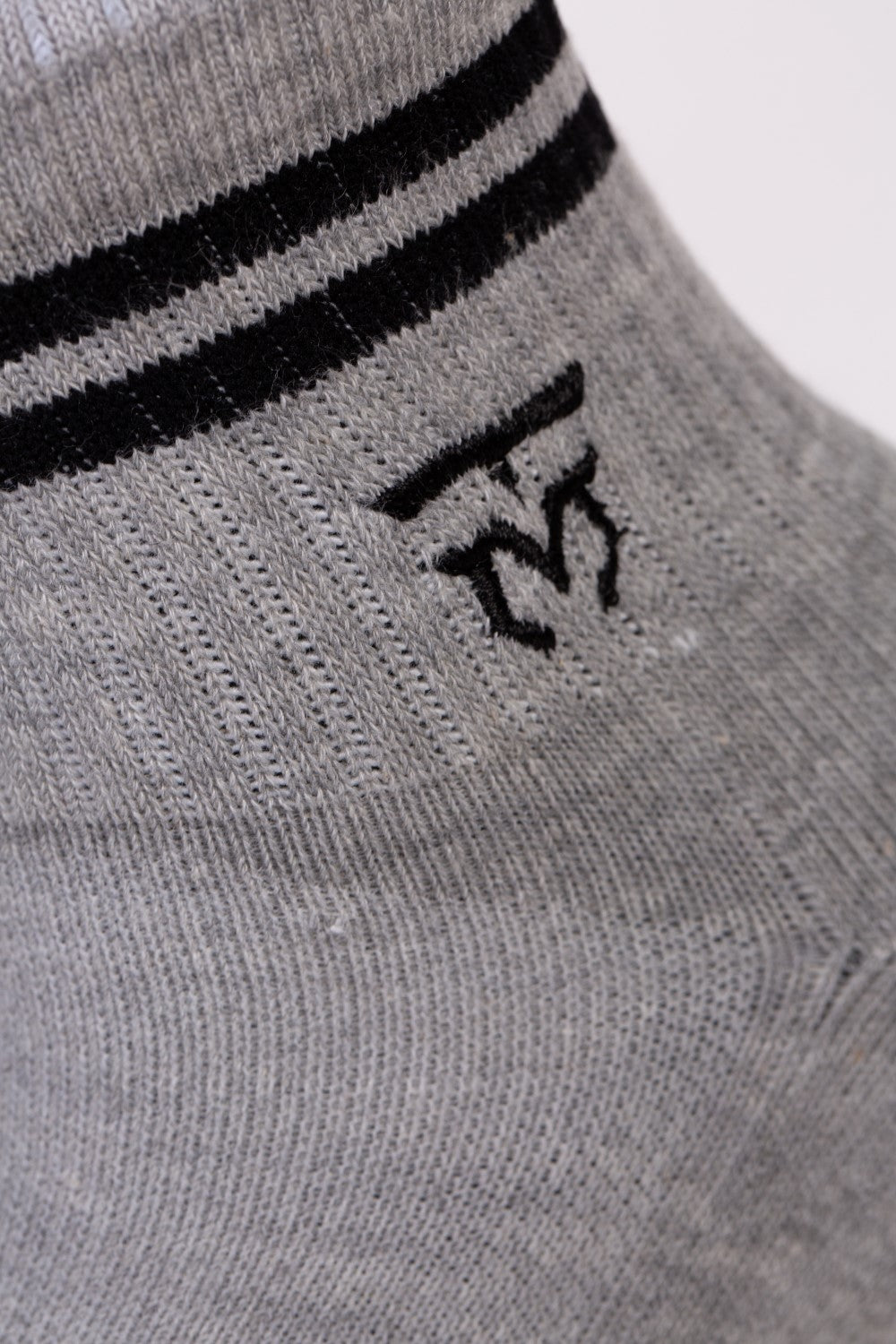 Men's Embroidered Logo With Unique Stripe on Ankle Soft Breathable Fabric All-Day Comfort Crew Socks