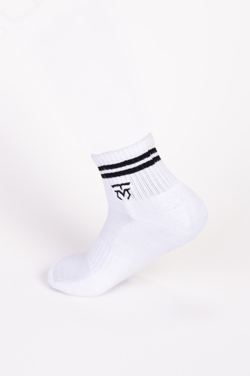 Men's Embroidered Logo With Unique Stripe on Ankle Soft Breathable Fabric All-Day Comfort Crew Socks