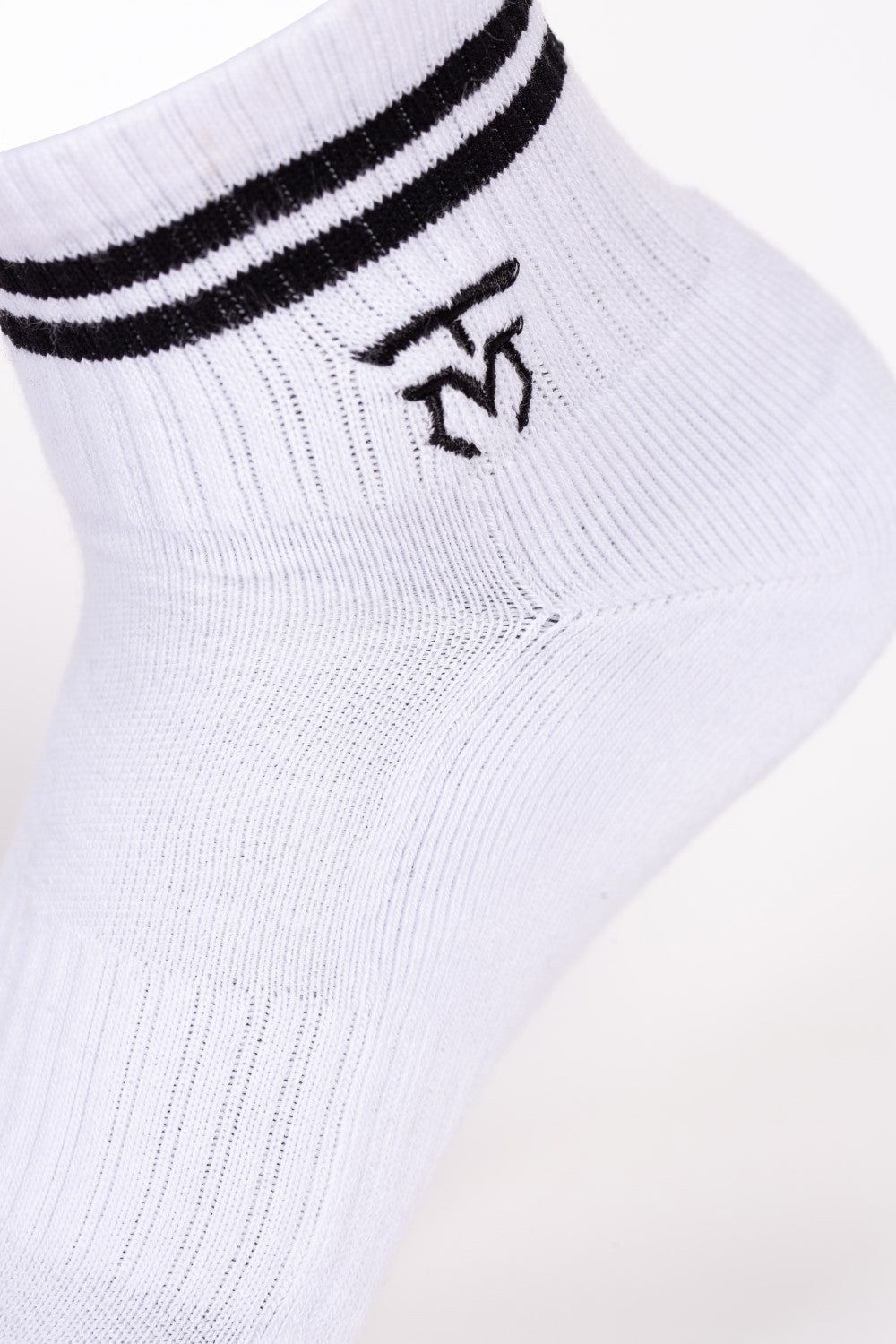 Men's Embroidered Logo With Unique Stripe on Ankle Soft Breathable Fabric All-Day Comfort Crew Socks