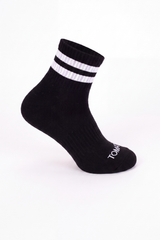Men's Tomato Store Ribbed Crew Socks Contrast Double Stripe Detail Tomato Logo