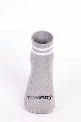 Men's Tomato Store Ribbed Crew Socks Contrast Double Stripe Detail Tomato Logo