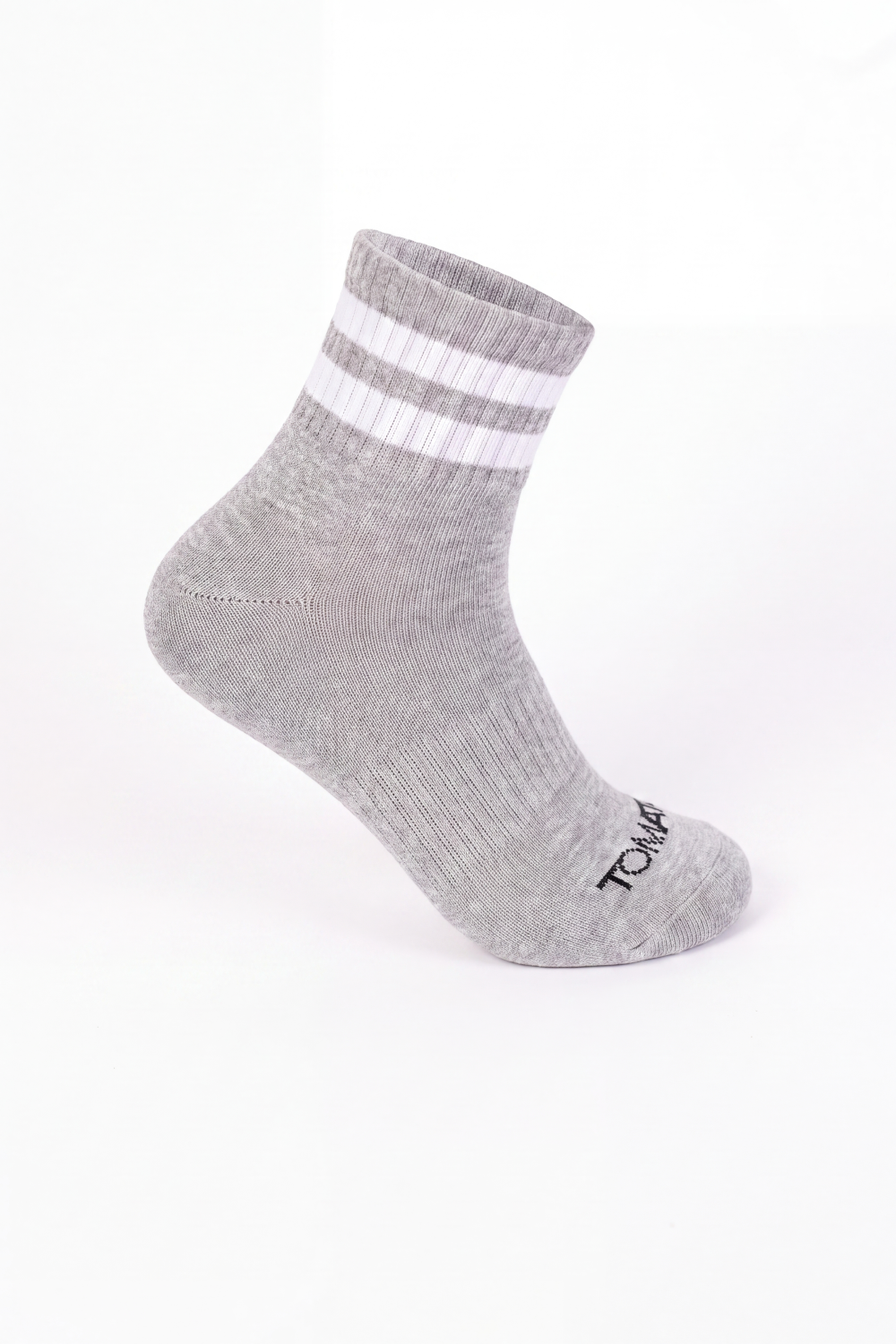 Men's Tomato Store Ribbed Crew Socks Contrast Double Stripe Detail Tomato Logo