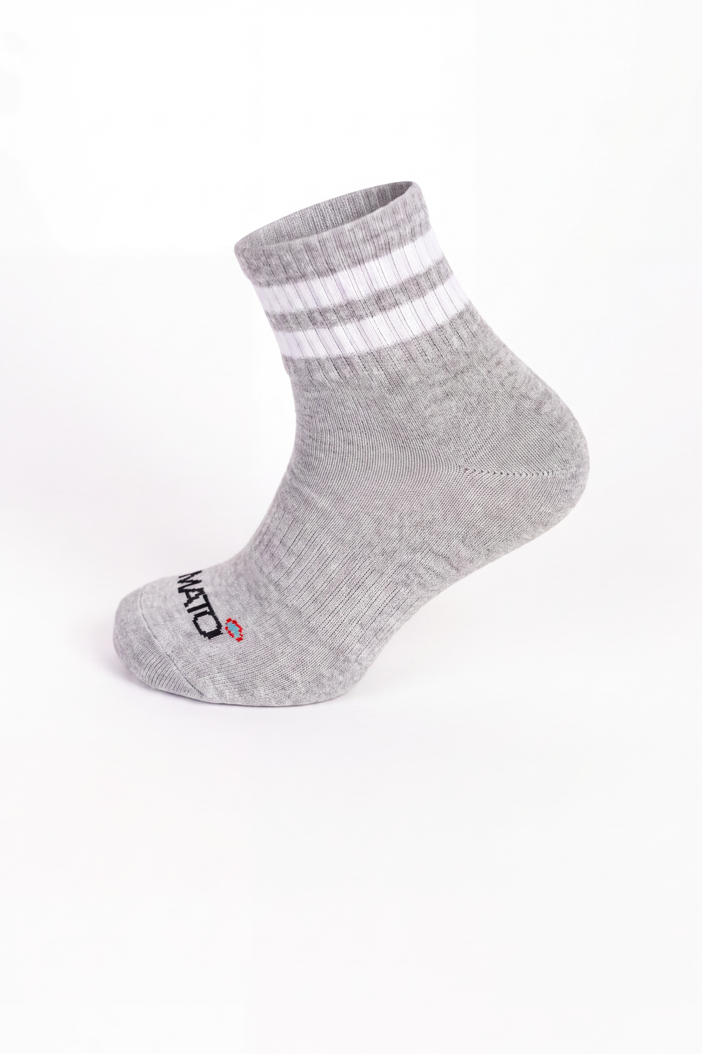 Men's Tomato Store Ribbed Crew Socks Contrast Double Stripe Detail Tomato Logo