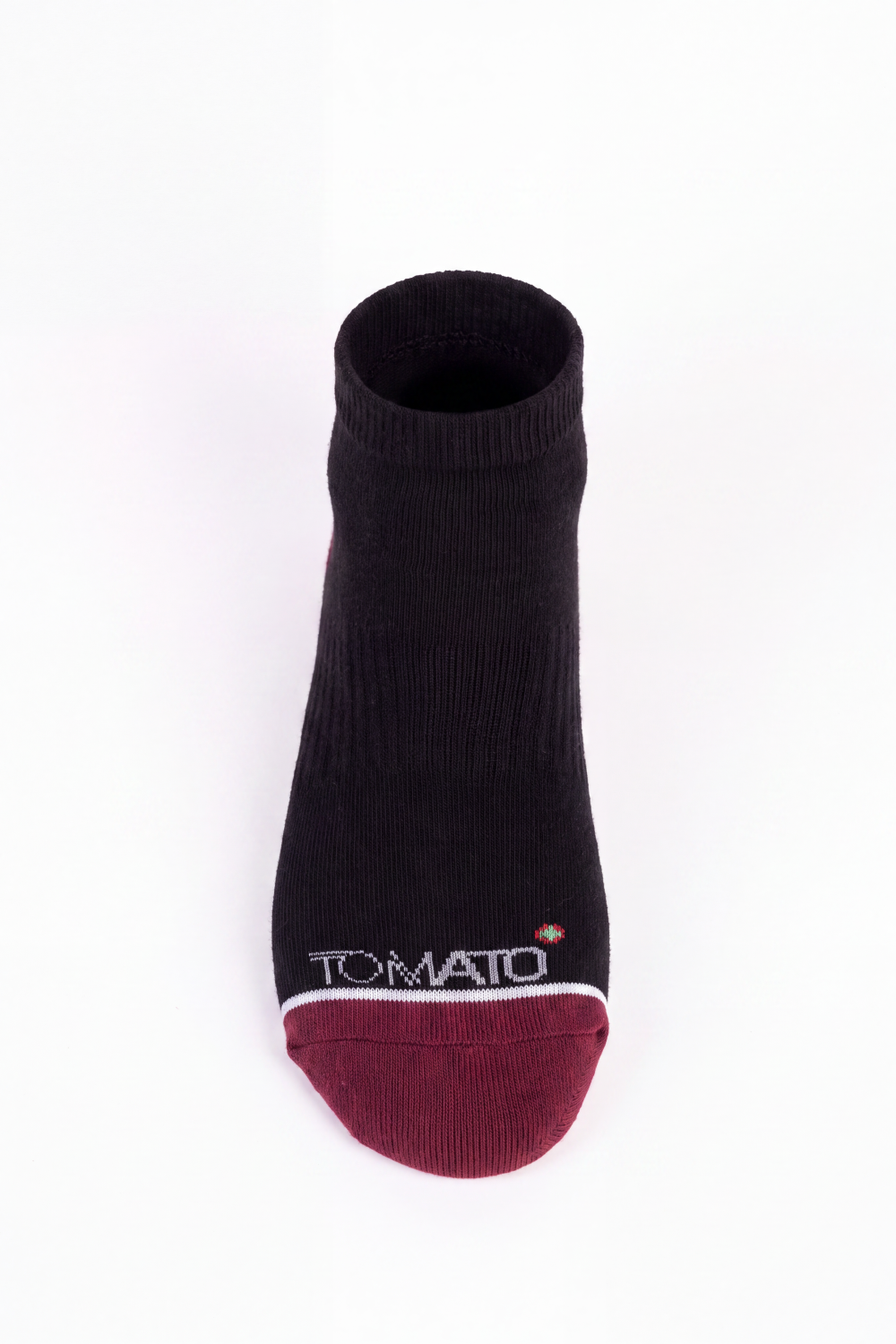 Men's Tomato Store Ribbed Ankle Socks Contrast Heel And Toe Panels Stripe Detail