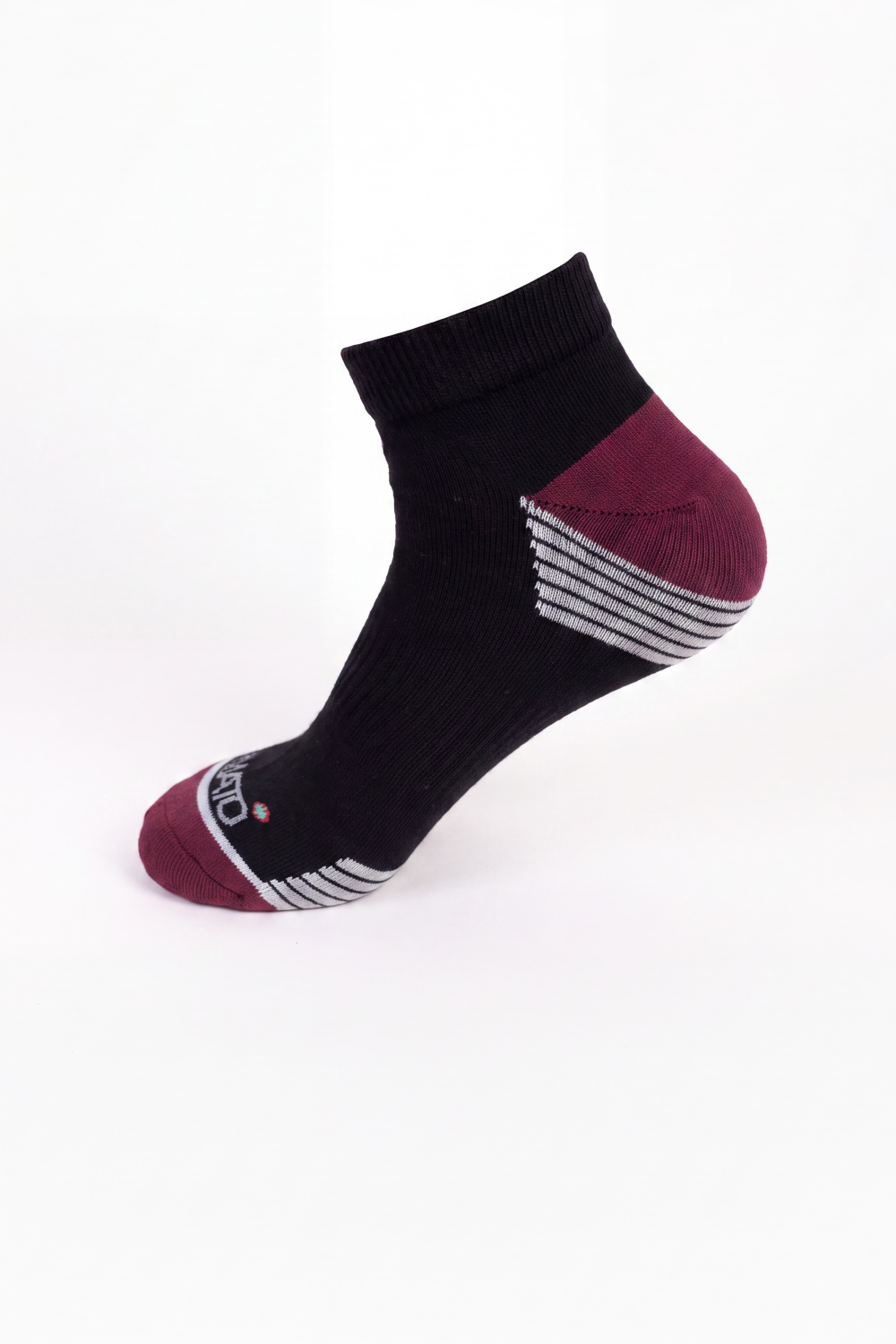 Men's Tomato Store Ribbed Ankle Socks Contrast Heel And Toe Panels Stripe Detail