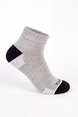 Men's Tomato Store Ribbed Ankle Socks Contrast Heel And Toe Panels Stripe Detail