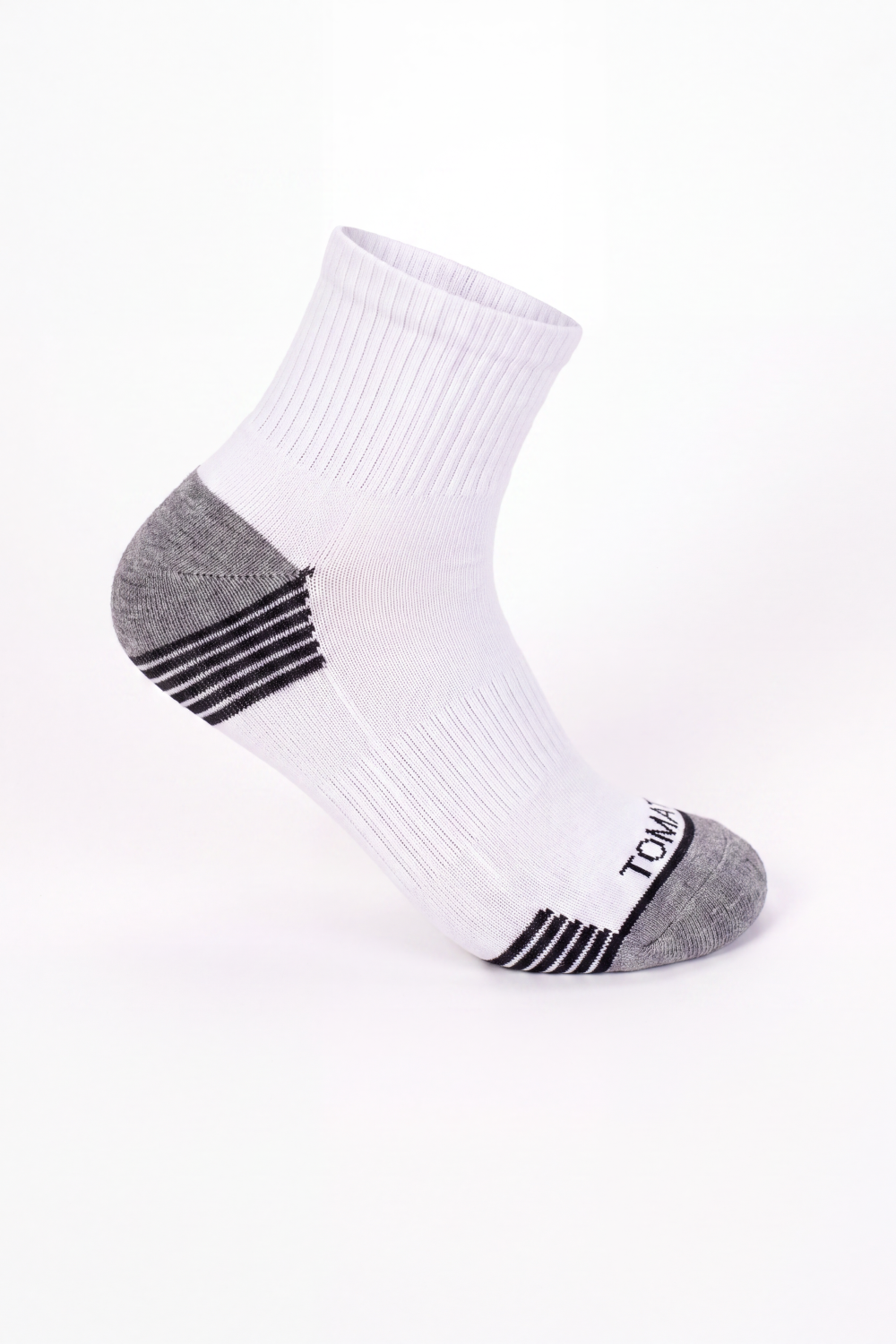 Men's Tomato Store Ribbed Ankle Socks Contrast Heel And Toe Panels Stripe Detail