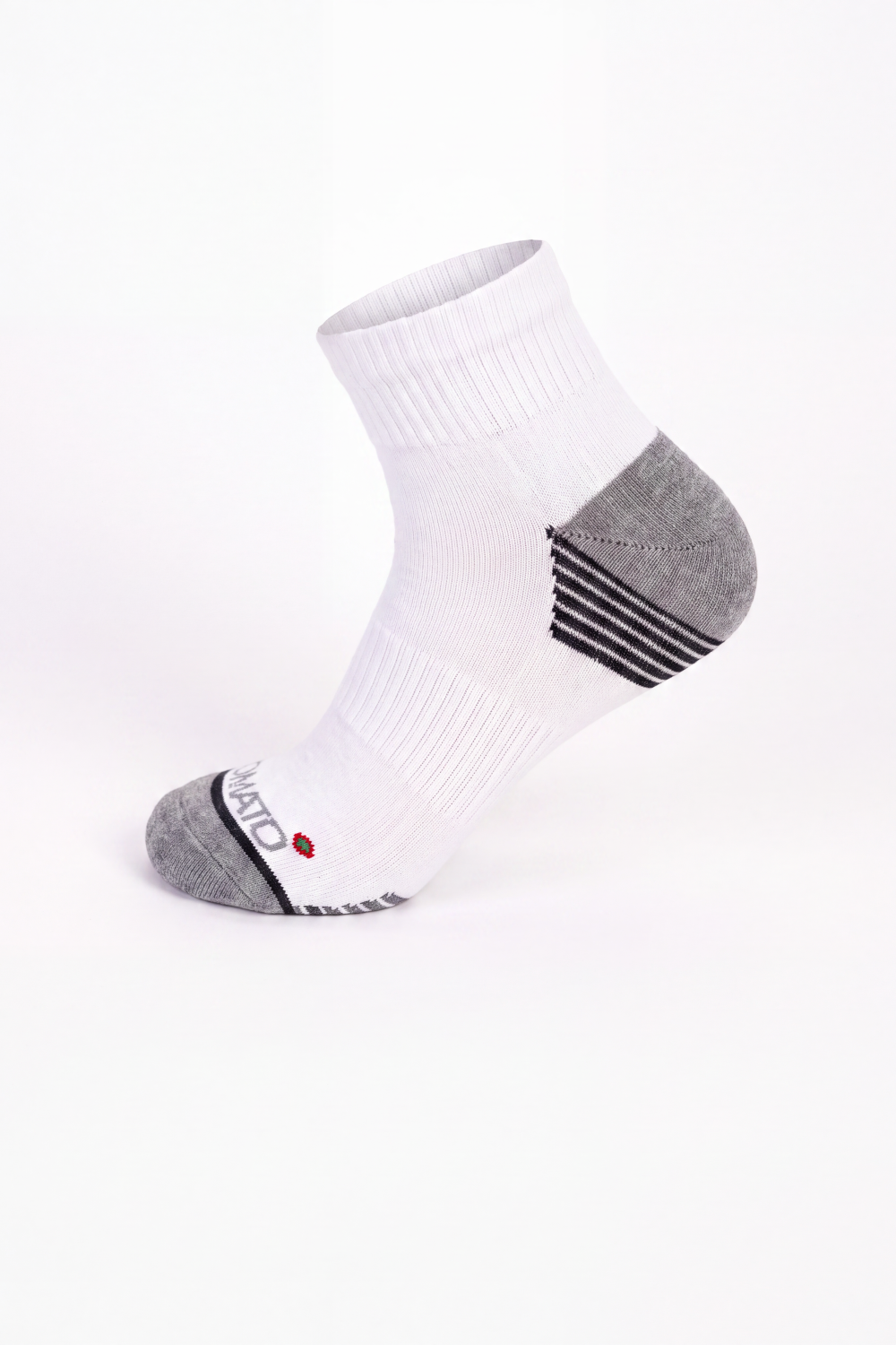 Men's Tomato Store Ribbed Ankle Socks Contrast Heel And Toe Panels Stripe Detail