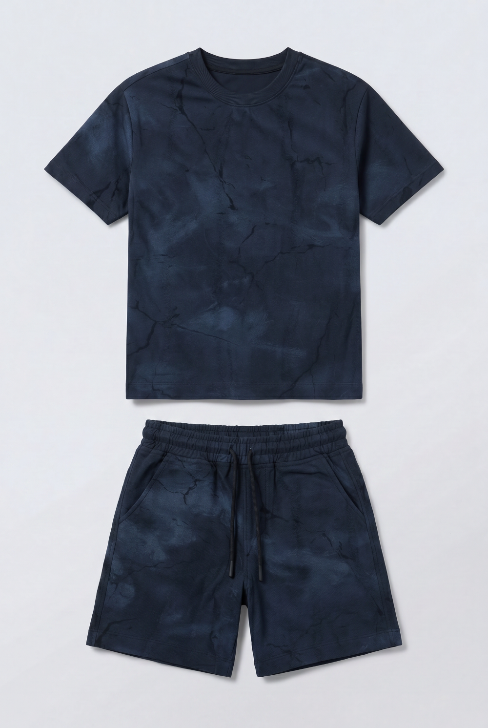 Boy's Tomato Store Summer Outfit Set Tie Dye Style Elastic Waist Draw Cord Detail
