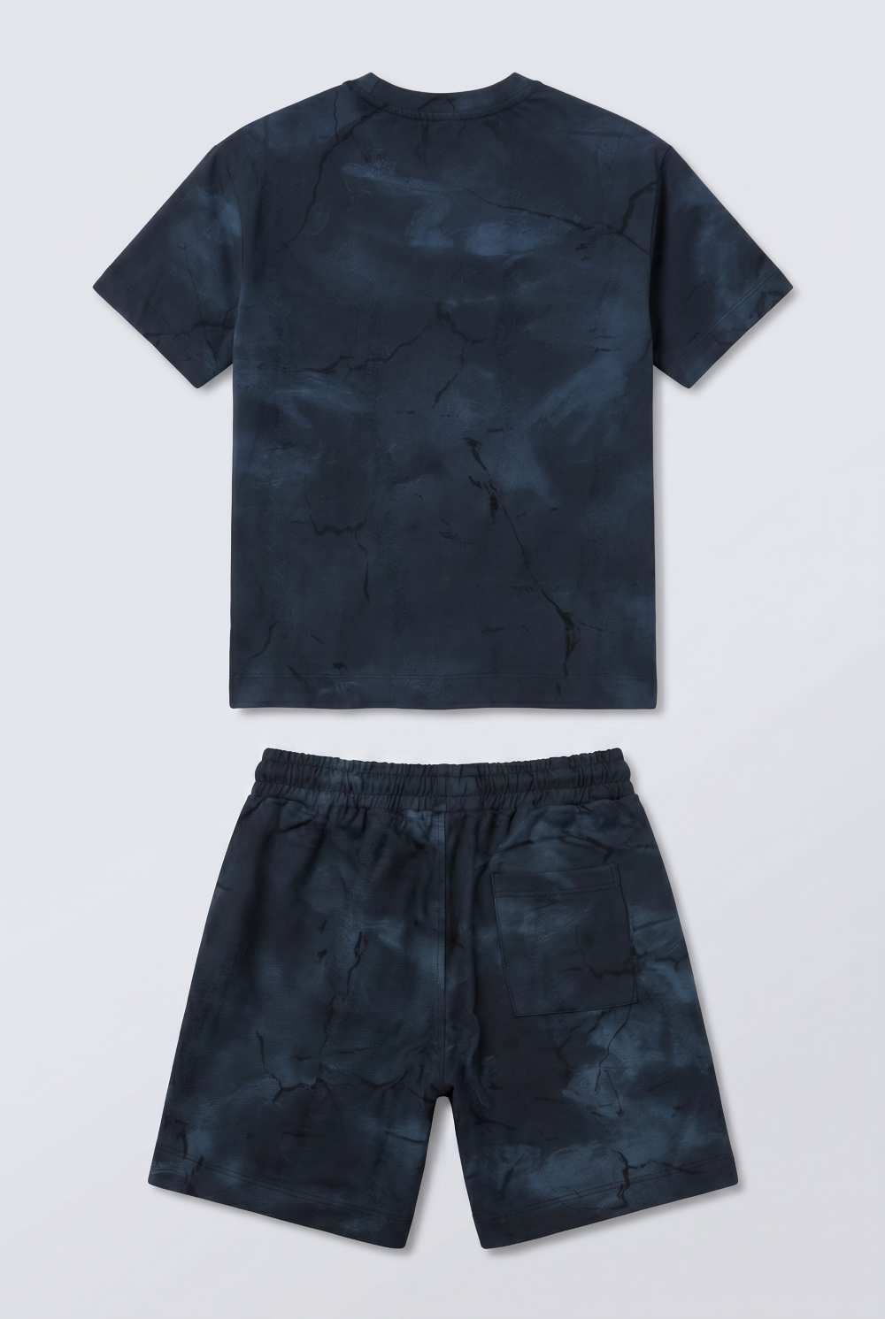 Boy's Tomato Store Summer Outfit Set Tie Dye Style Elastic Waist Draw Cord Detail