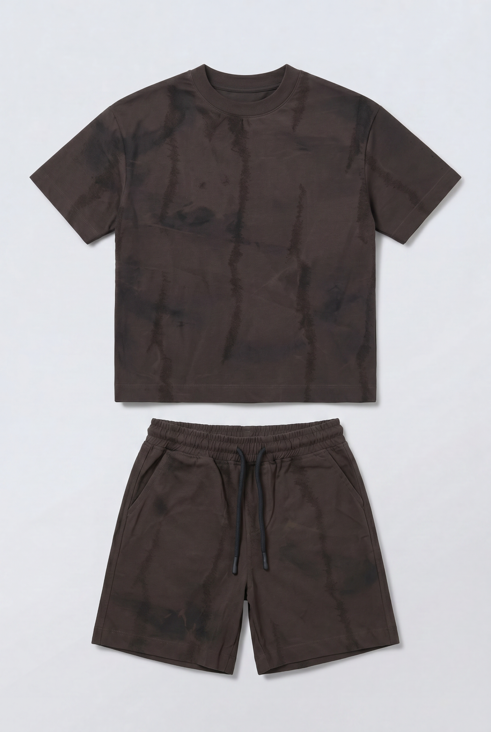 Boy's Tomato Store Summer Outfit Set Tie Dye Style Elastic Waist Draw Cord Detail