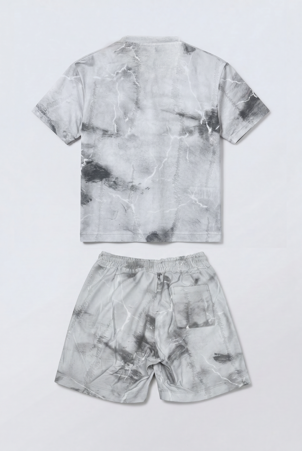Boy's Tomato Store Summer Outfit Set Tie Dye Style Elastic Waist Draw Cord Detail