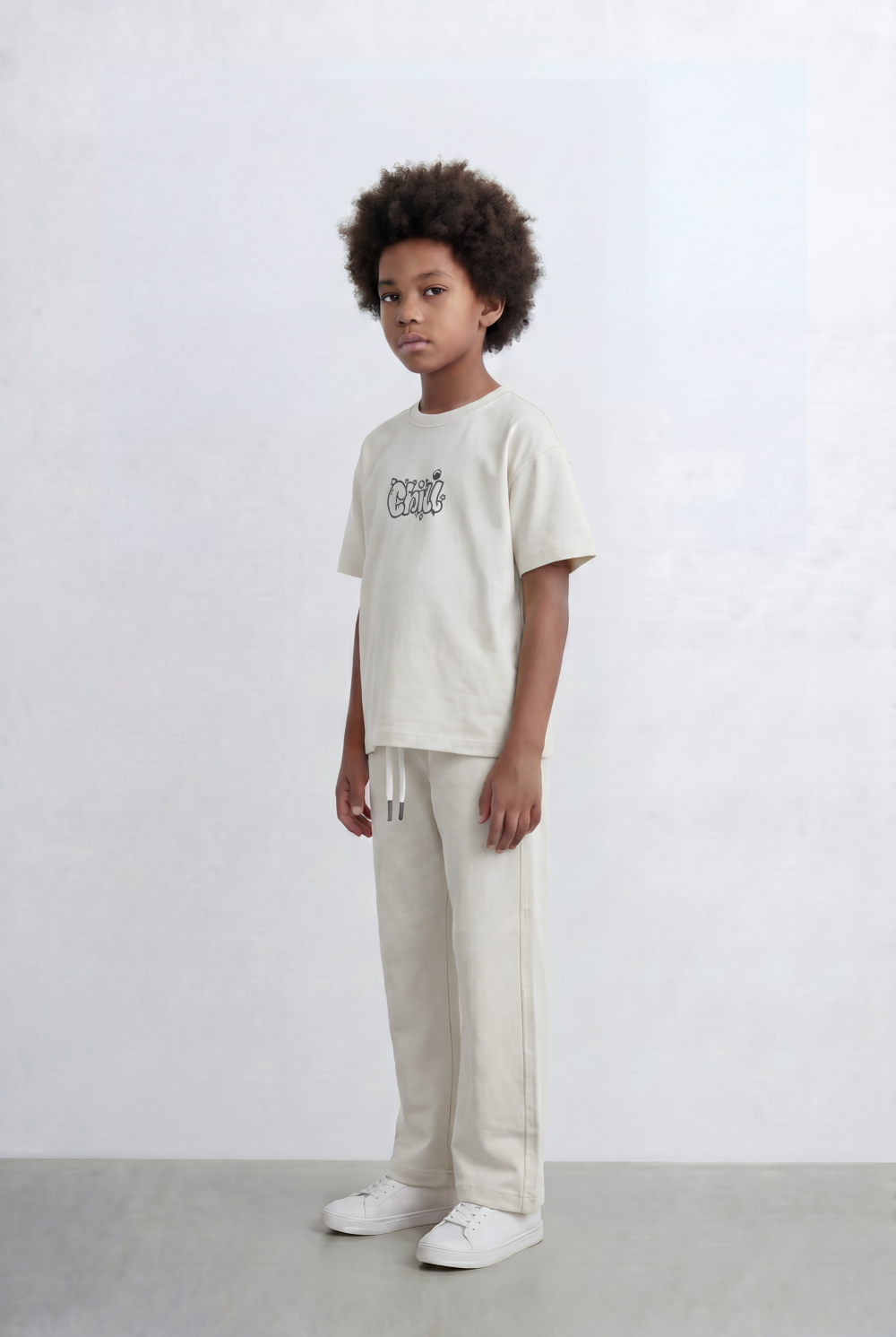 Boy's Tomato Store Monochrome Co-Ord Set Bold Front Graphic Slim Fit Outfit