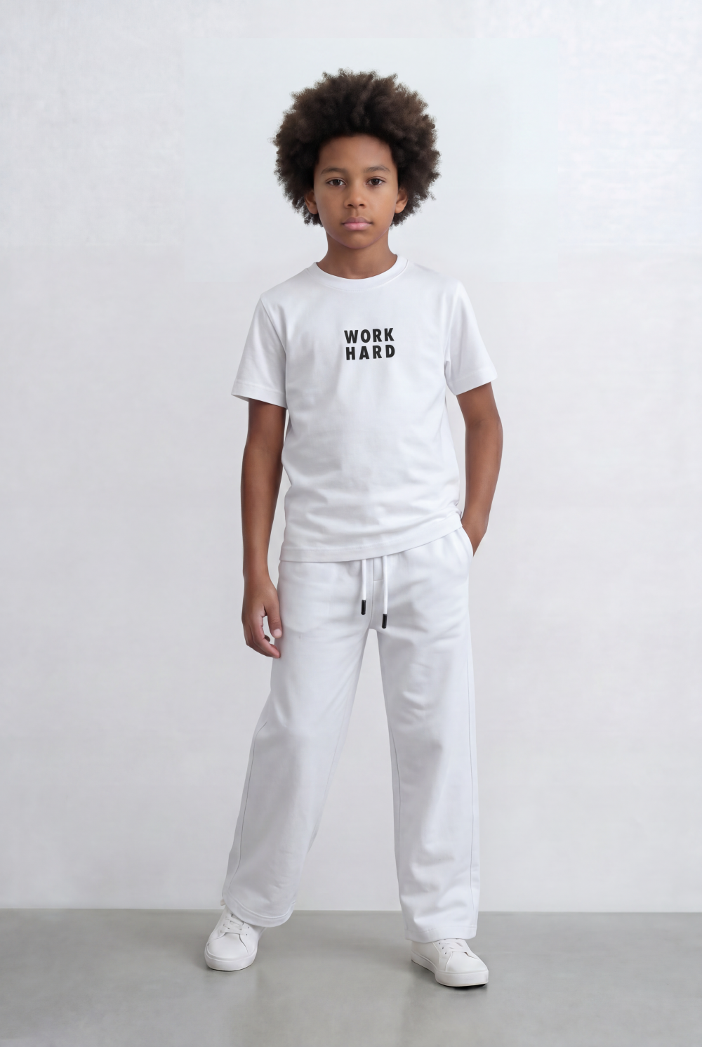 Boy's Tomato Store Minimal Co-Ord Set Motivational Front Typography Print Slim Fit Outfit