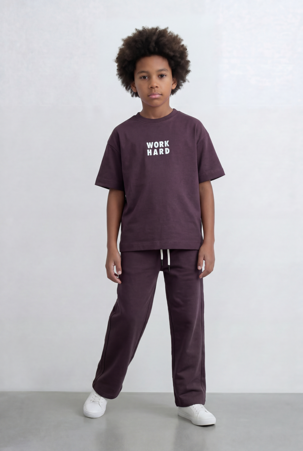 Boy's Tomato Store Minimal Co-Ord Set Motivational Front Typography Print Slim Fit Outfit