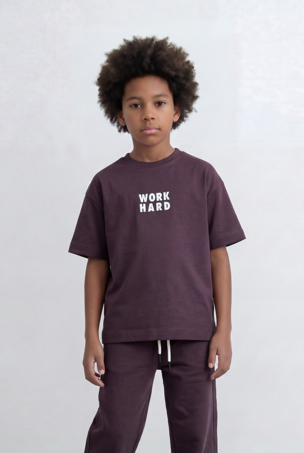 Boy's Tomato Store Minimal Co-Ord Set Motivational Front Typography Print Slim Fit Outfit