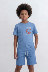 Boy's Tomato Store Smile Graphic Set Matching Slim Fit Outfit