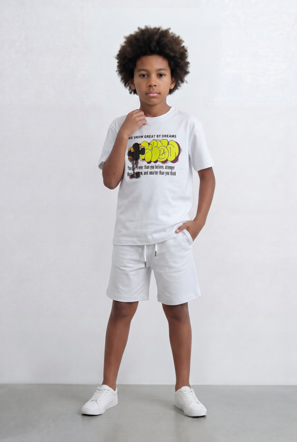 Boy's Tomato Store Dream Graphic Set Graffiti Inspired Front Artwork Slim Fit Outfit