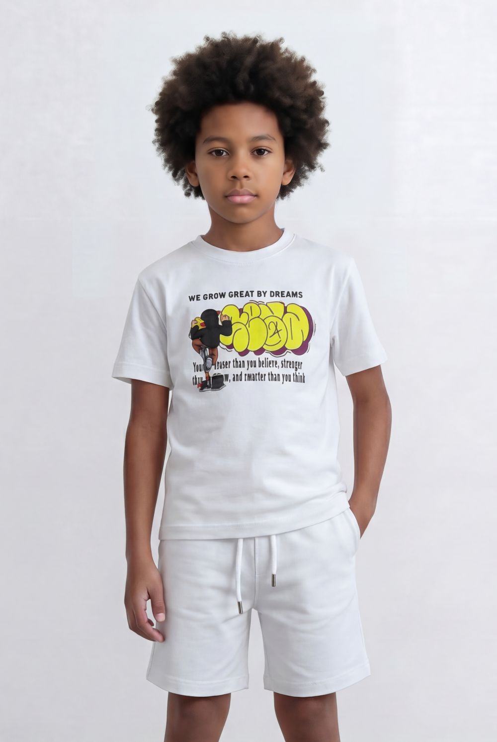Boy's Tomato Store Dream Graphic Set Graffiti Inspired Front Artwork Slim Fit Outfit