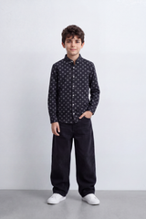 Boy's Tomato Store Shirt Allover Mini Floral Print Long Sleeve