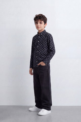 Boy's Tomato Store Shirt Allover Mini Floral Print Long Sleeve