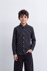 Boy's Tomato Store Shirt Allover Mini Floral Print Long Sleeve