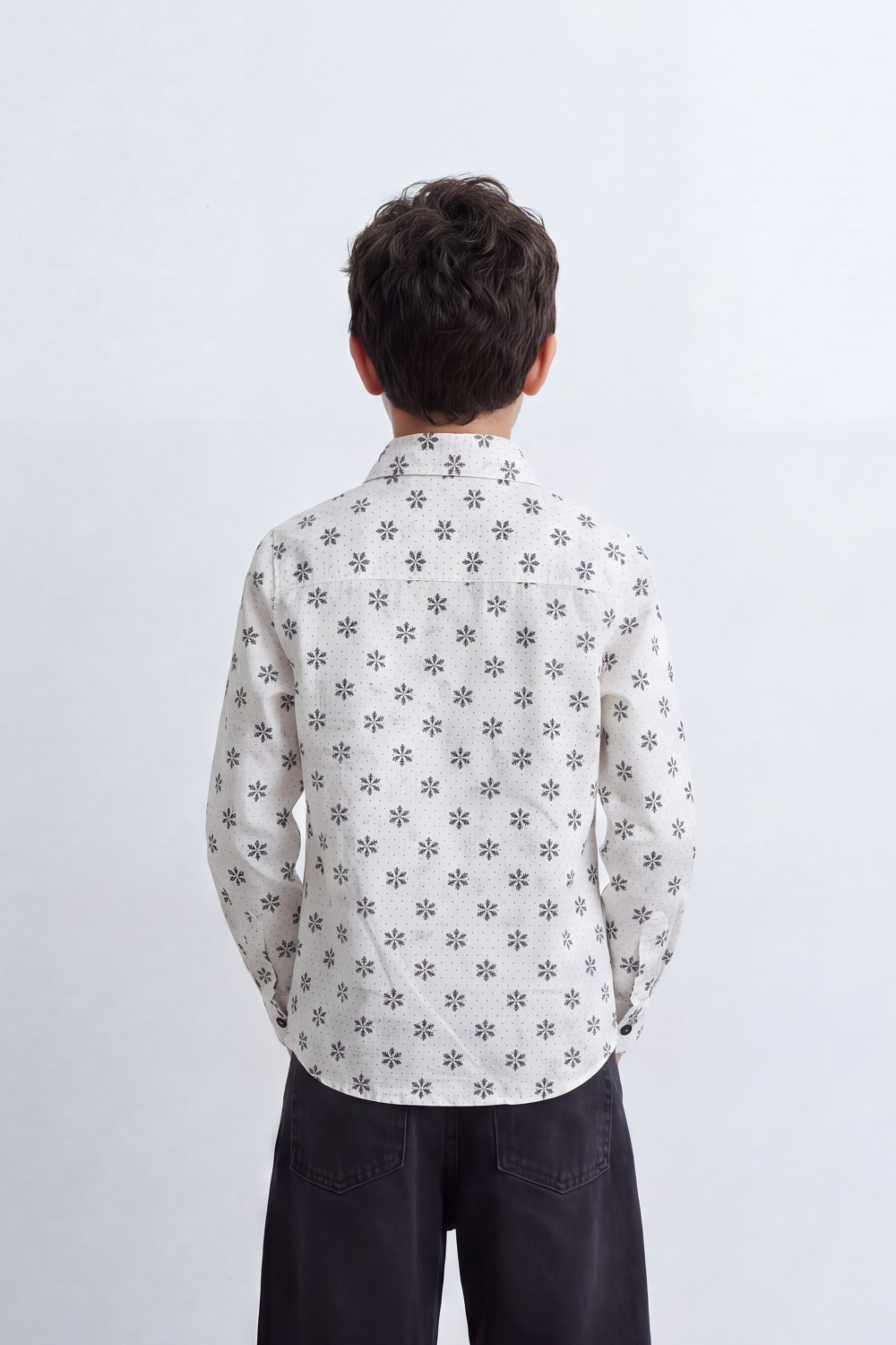 Boy's Tomato Store Shirt Allover Mini Floral Print Long Sleeve
