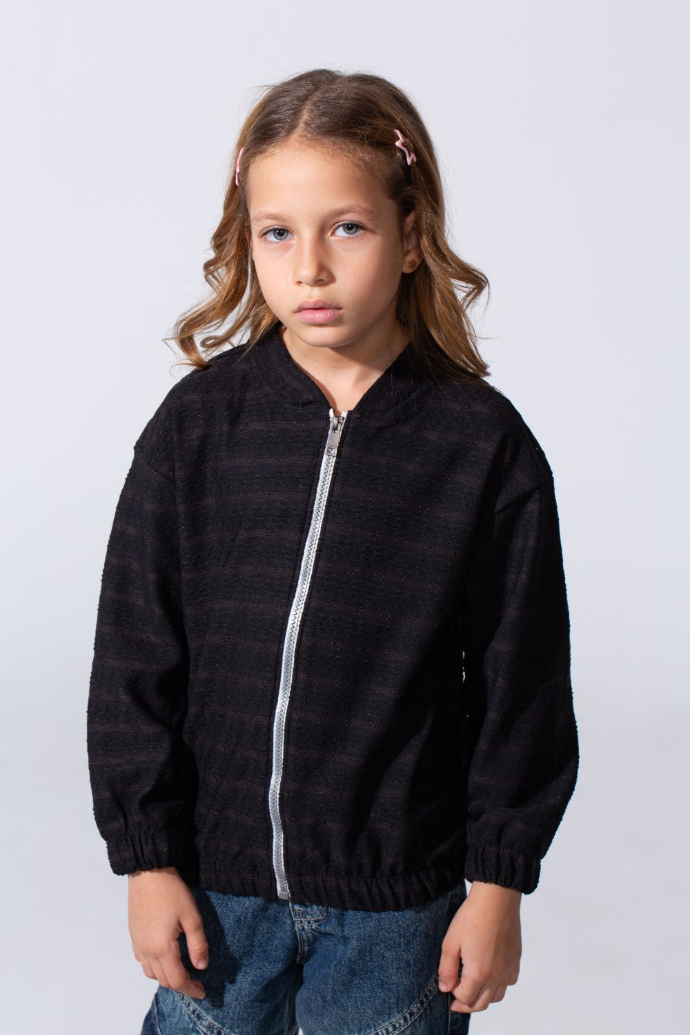 Girl's Full Zip Slim Fit Long Sleeve Sweatshirt