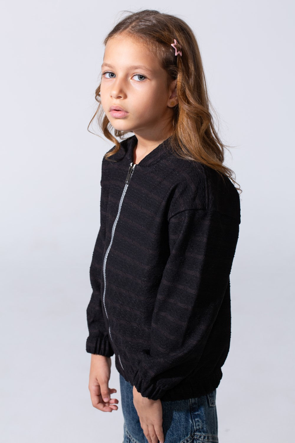 Girl's Full Zip Slim Fit Long Sleeve Sweatshirt
