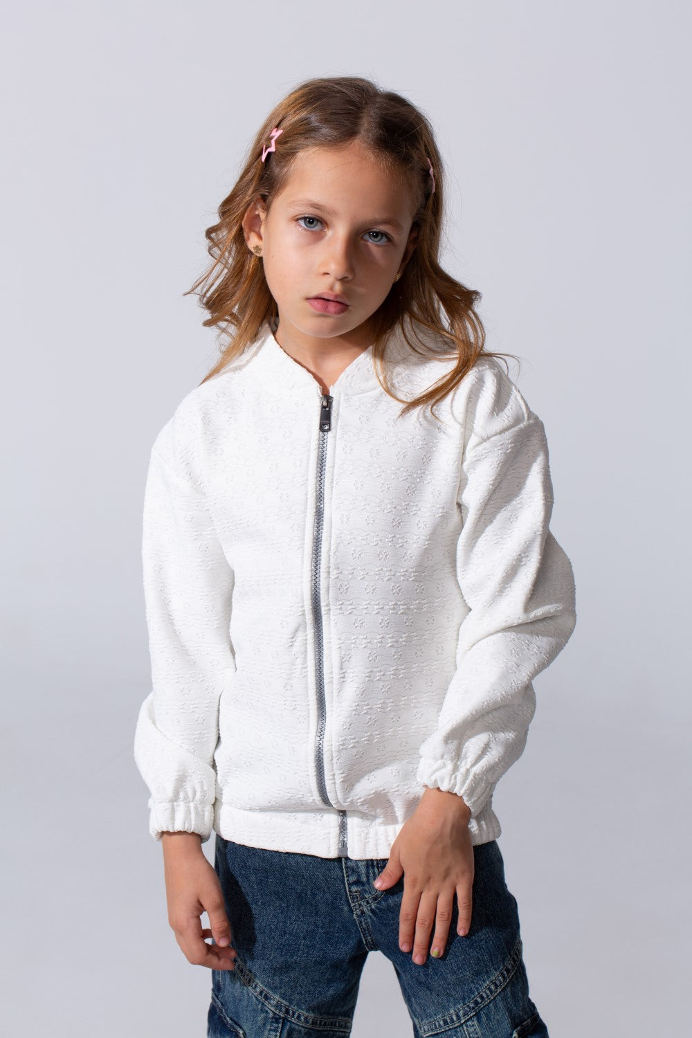 Girl's Full Zip Slim Fit Long Sleeve Sweatshirt